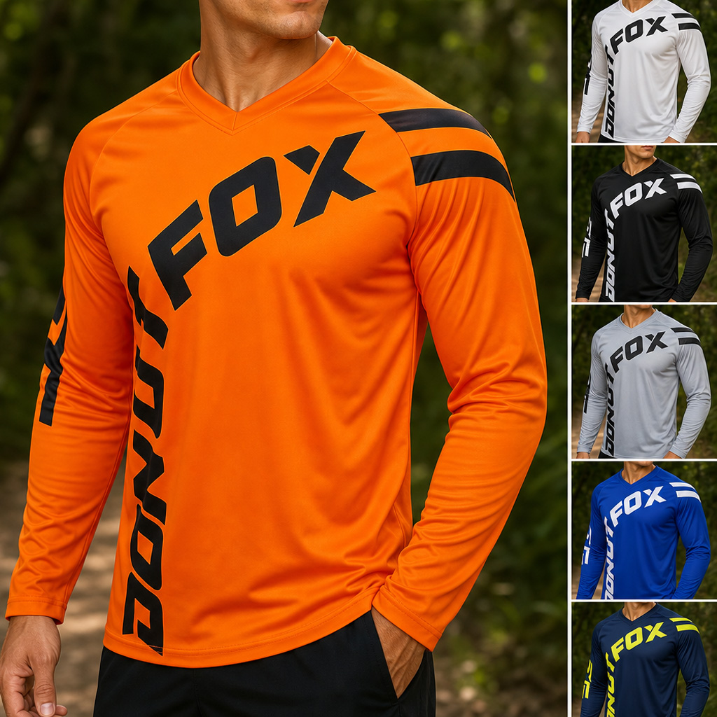 Mountain Biking Long Sleeve Shirt - Adult Male Functional Long Sleeve Cycling